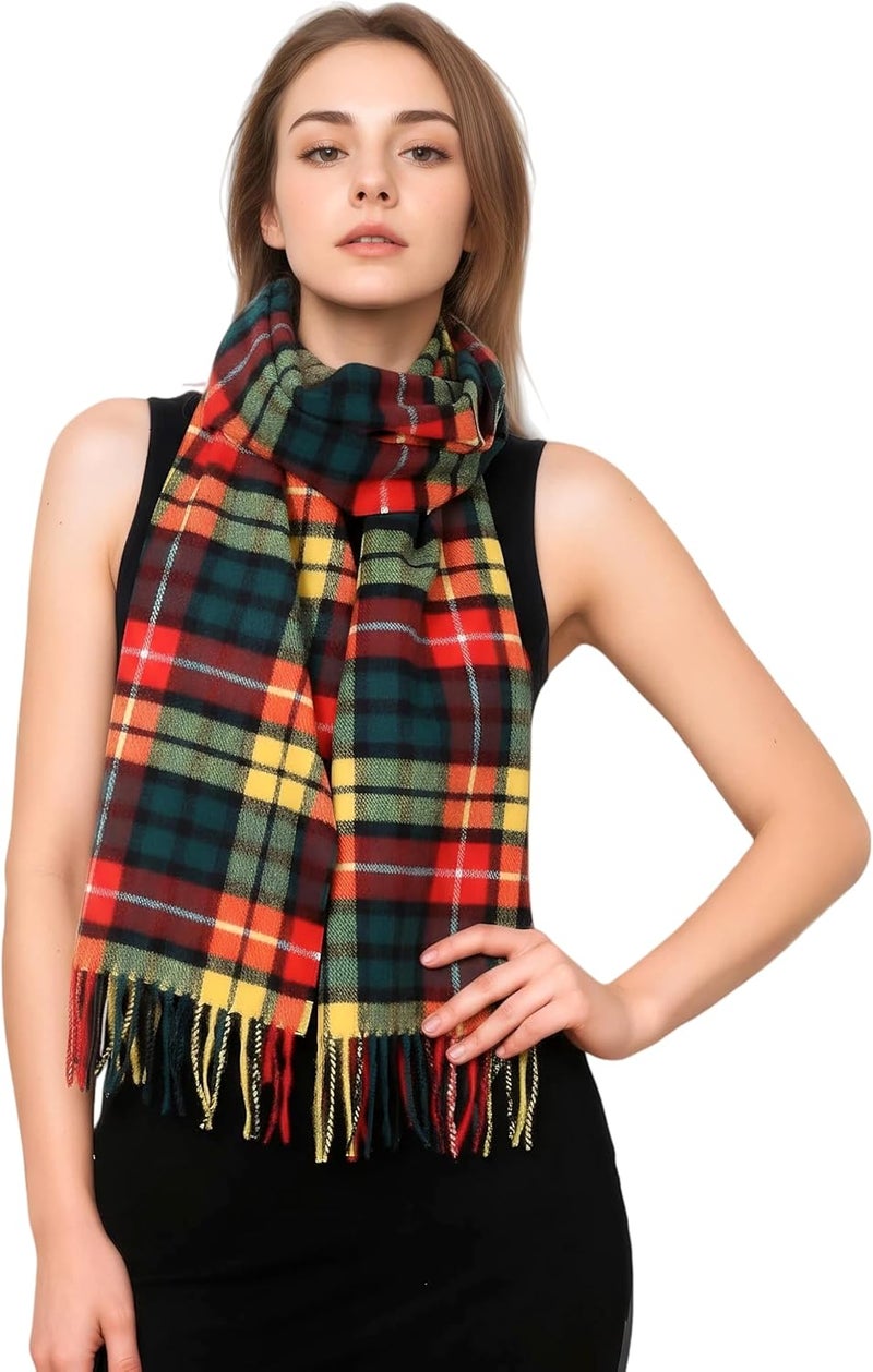 Achillea Cashmere Feel Tartan Plaid Scarf - Classic Winter Scarf for Men & Women, Scottish Heritage Holiday Gift - Image 1